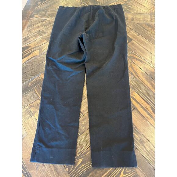 J. Jill Essential Black Cotton Stretch Pants Women 14 Minimalist Travel Comfy - Picture 3 of 8